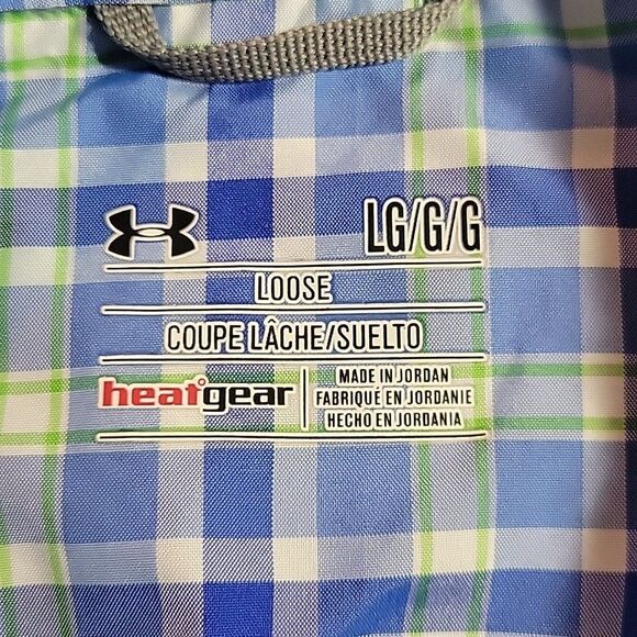 Under Armour Shirt Mens Large UA Chesapeake Plaid Vented Fishing Hiking Travel - Picture 8 of 9